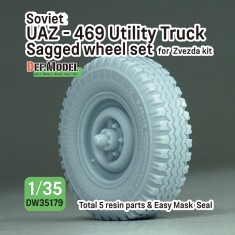 1/35 Soviet UAZ-469 Sagged Wheel set for Zvezda kit