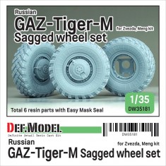 1/35 Russian Gaz-Tiger-M Sagged Wheel set for Zvezda/Meng kit