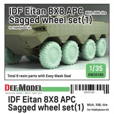 1/35 IDF Eitan 8x8 APC Sagged Wheel Set- Mich.XML for Hobbyboss Kit