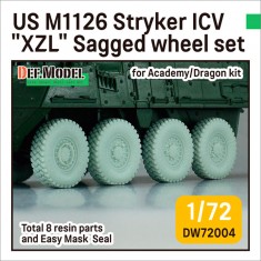 1/72 US M1126A1 Stryker ICV "XZL" Sagged Wheel set for Academy/Dragon kits