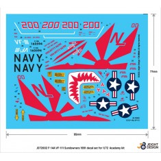 1/72 F-14A Tomcat VF-111 Sundowners 1991 Decal set for Academy kit [JEIGHT Design]