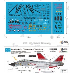 1/72 F-14D VF-31 Tomcatters Decal set for Academy kit