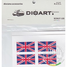 1/35 All Periods - 8 Flags (Union Jack) printed double sided on paper