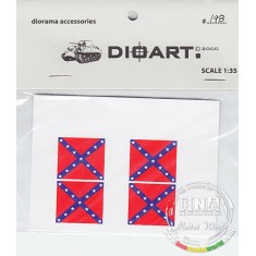 1/35 Stars &Bars (Confederate) - 8 Double-sided Flags for Any period