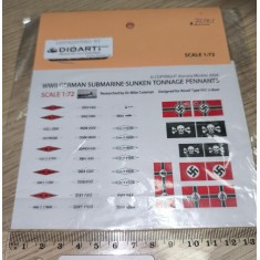 1/72 WWII German Submarine-Sunken Tonnage Pennants for Revell Type VIIC U-Boot