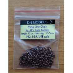 Big Metal Tow Chain for 1/35, 1/32, 1/24, 1/16 AFV (L500mm, Ring: L 5.0-5.1mm W 3.5-3.6mm)