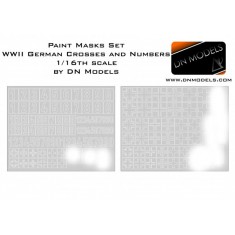 1/16 WWI German Crosses and Numbers Stencils Early + Late Paint Masks