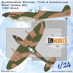 1/24 Supermarine Spitfire Camouflage Mask Type A for Airfix/Trumpeter kit