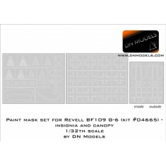 1/32 Me Bf109 G-6 Insignia and Canopy Paint Masks for Revell kit #04665