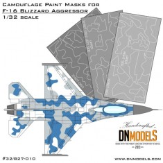 1/32 F-16 Blizzard Aggressor Camouflage Paint Masks for Tamiya kits