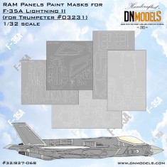 1/32 F-35A Lightning II RAM Panels Paint Masks Set for Trumpeter kits #03231