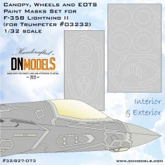 1/32 F-35B Lightning II Canopy, Wheels & EOTS Paint Masks Set for Trumpeter kit #03232
