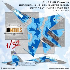 1/32 Su-27UB Ukrainian 2nd Gen Curved Camo Bort 69 Paint Mask