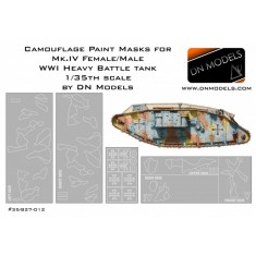 1/35 WWI Beutepanzer Mk.IV Male/Female Camouflage Paint Masks