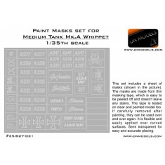 1/35 Whippet Medium Tank Mk.A - Insignia and Crosses Paint Mask