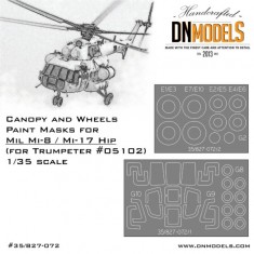 1/35 Mil Mi-8/Mi-17 Hip Helicopter Canopy & Wheels Paint Masks for Trumpeter kit #05102