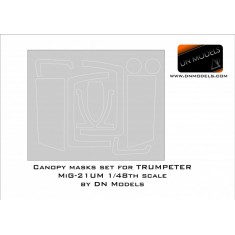 1/48 Mikoyan-Gurevich MiG-21UM Canopy Paint Masks for Trumpeter kits