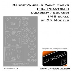 1/48 McDonnell Douglas F-4J Phantom II Canopy Paint Masks for Academy/Eduard kits