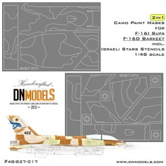 1/48 F-16I Sufa & F-16D Barkeet Camo w/Israeli Stars Masks for Hasegawa/Italeri/Kinetic