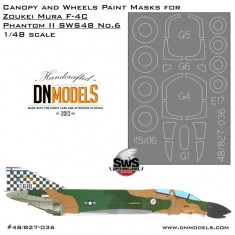 1/48 F-4C Phantom II Canopy and Wheels Paint Masks for Zoukei Mura SWS48 No.6