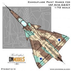 1/72 IAI Kfir C2/C7 Camouflage Paint Masks w/Israeli Stars Stencils for AMK #86002