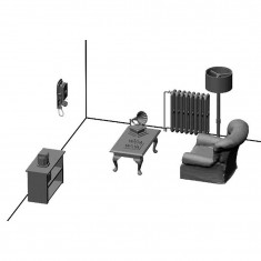 1/72 Miniature Furniture - Living Room Stuff