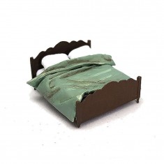 1/72 Miniature Furniture Classic Wooden Double Bed Type 1