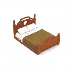 1/72 Miniature Furniture Wooden Double Bed Type 5