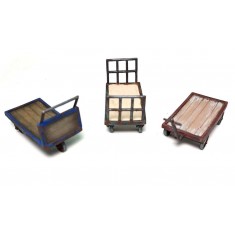 1/35 Miniature Luggage Platform Cart Set #1