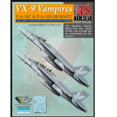 1/48 USN/USMC F/A-18C/D Hornet VX-9 Vampires Decals for Hasegawa/Kinetic/HobbyBoss/Revell