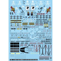 1/72 USN F-14A/B Tomcat VF-11/14/103 High Visibility Decals for Fujimi/Hasegawa