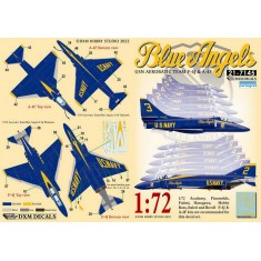 1/72 USN A-4F & F-4J Aerobatic Team Blue Angels Decals for Academy/Finemolds/Fujimi kits