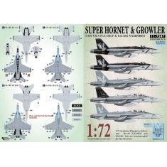 1/72 USN F/A-18E/F & EA-18G VX-9 Vampires Decals for Academy/Hasegawa/Italeri/Revell kits