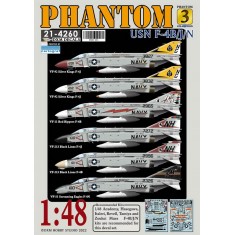 1/48 USN F-4B/J/N VF-11/51/92/213 Phantom Collection#3 Decals for Academy/Hasegawa kit