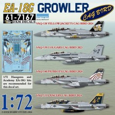 1/72 USN EA-18G Growler CAG Birds Decal (VAQ-131/138/139/140) for Hasegawa kits