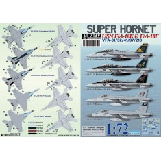 1/72 USN F/A-18E/F Super Hornet VFA-31/32/41/97/213 Decal for Academy/Hasegawa