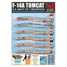 Decals for 1/48 USN F-14A Tomcat VF-1 "Wolfpack"