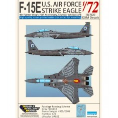 Decals for 1/72 USAF F-15E Strike Eagle 4FW's 75th Anniversary, SJ AB