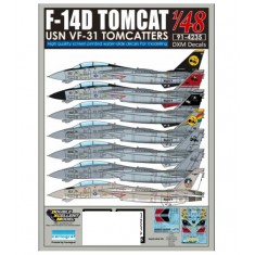 Decals for 1/48 USN F-14D Tomcat VF-31 "Tomcatters"