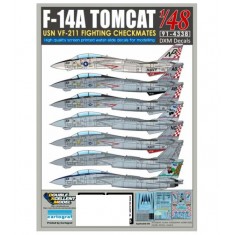 Decals for 1/48 USN F-14A Tomcat VF-211 "Checkmates"
