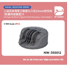 1/350 IJN Type 96 25mm Triple AA Gun Mount (Shielded) Type II (6pcs)