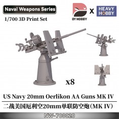 1/700 US Navy 20mm Oerlikon AA Guns Mk.IV (16pcs)