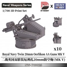 1/700 Royal Navy Twin 20mm Oerlikon AA Guns Mk.V (10pcs)