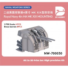 1/700 Royal Navy 4in HA Mk.XIX Mount (4pcs)