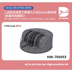 1/700 IJN Type 96 25mm Triple AA Gun Mount (Shielded) Type I (8pcs)