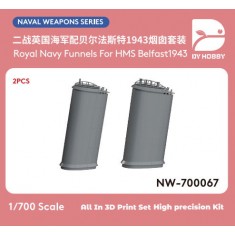 1/700 Royal Navy Funnels for HMS Belfast 1943 (2pcs)