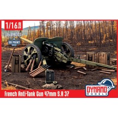 1/16 WWII French 47mm S.A. 37 Anti-Tank Gun (3D Printed)