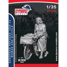 1/35 Civilian Refugee Woman and Bicycle