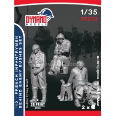 1/35 1940 French Infantrymen Behind The Enemy Bushes Set (3 figures)