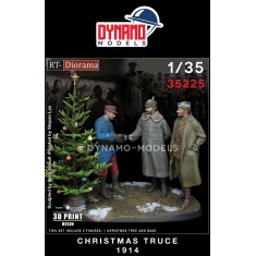 1/35 WWI Christmas Truce 1914 Set with 3 Figures and RT Diorama Tree